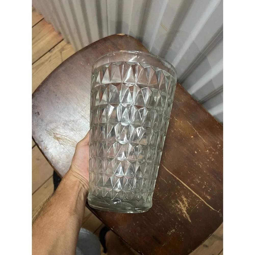 Vintage F.H. Brody & Co. Diamond Pattern Glass Vase